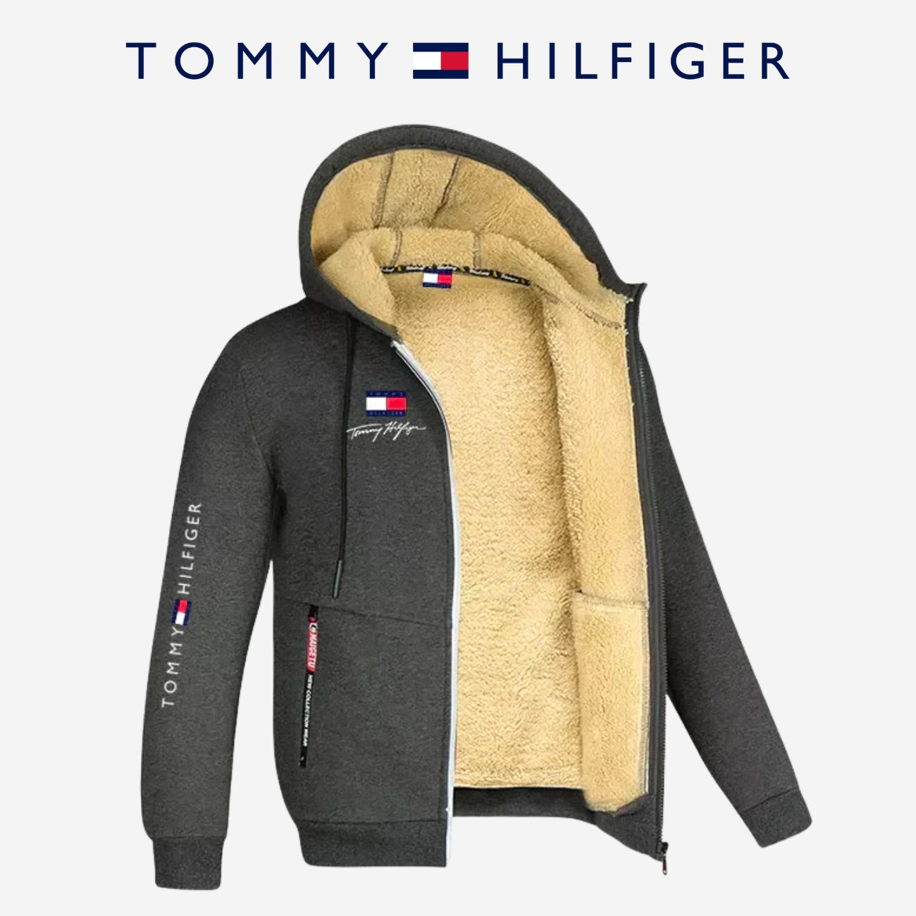 Sweat zippé doublé en sherpa – SOLDES DE FIN DE COLLECTION